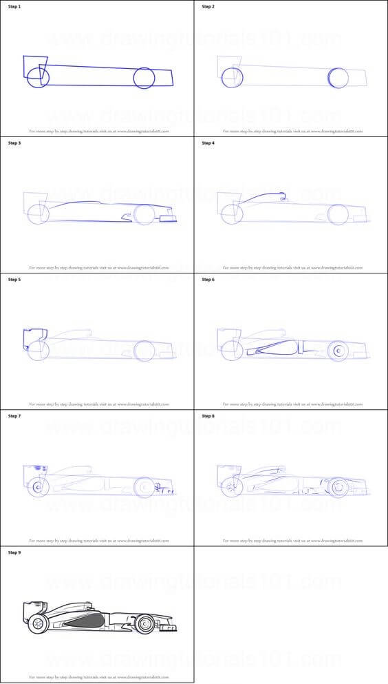 How to draw F1 racing car idea (8)