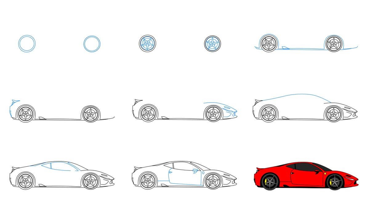 How to draw Ferrari car idea (11)