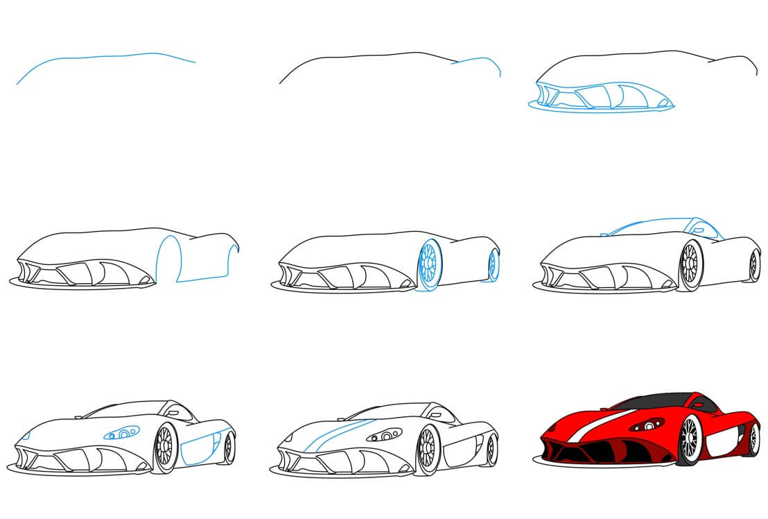 How to draw Ferrari car idea (12)