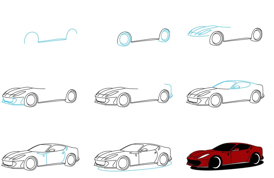 How to draw Ferrari car idea (13)