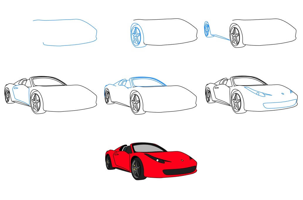 How to draw Ferrari car idea (14)