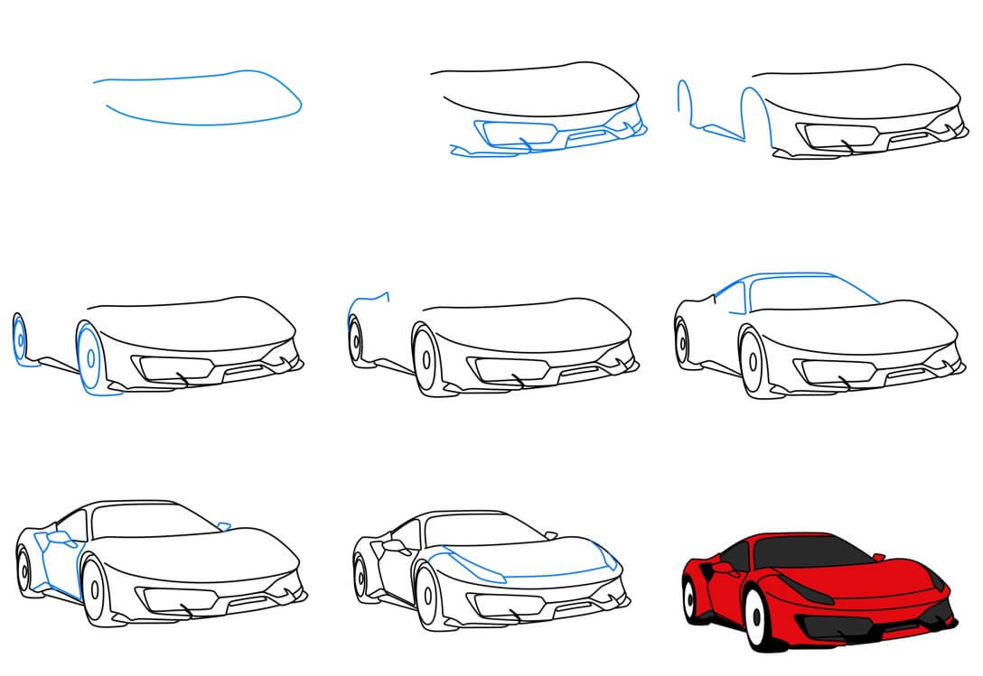 How to draw Ferrari car idea (15)