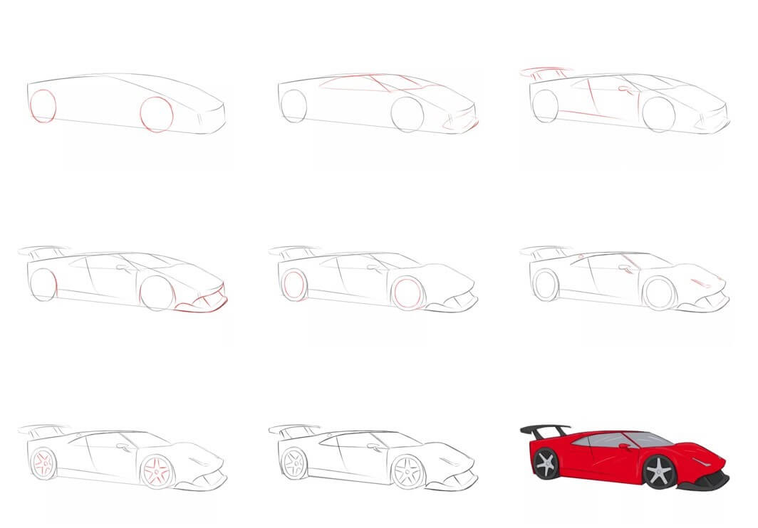 How to draw Ferrari car idea (19)