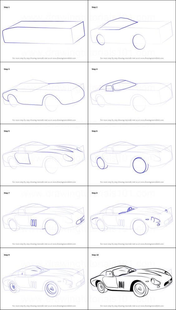 How to draw Ferrari car idea (2)