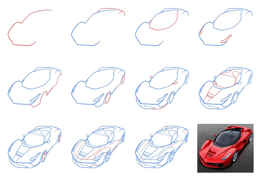 How to draw Ferrari car idea (20)