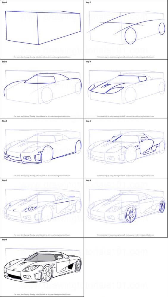 How to draw Ferrari car idea (5)