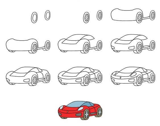 How to draw Ferrari car idea (6)