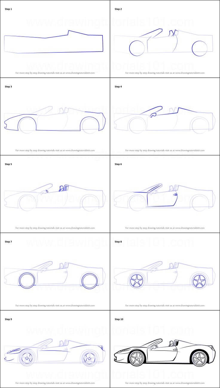 How to draw Ferrari car idea (7)