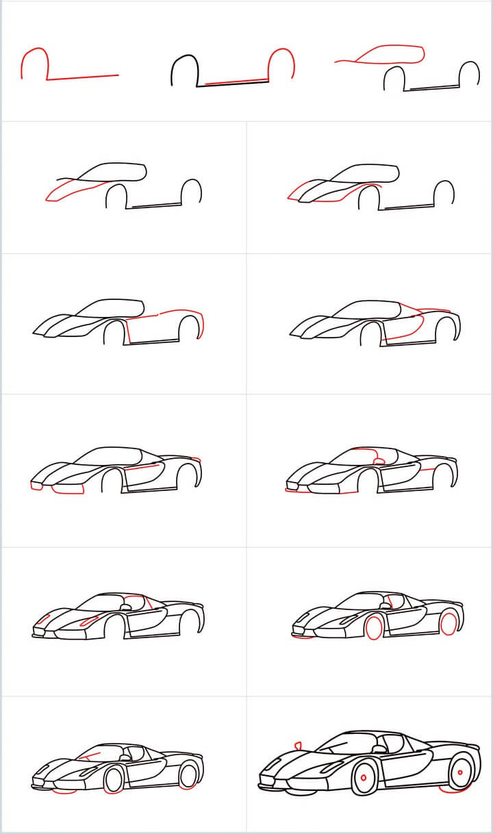 How to draw Ferrari car idea (9)