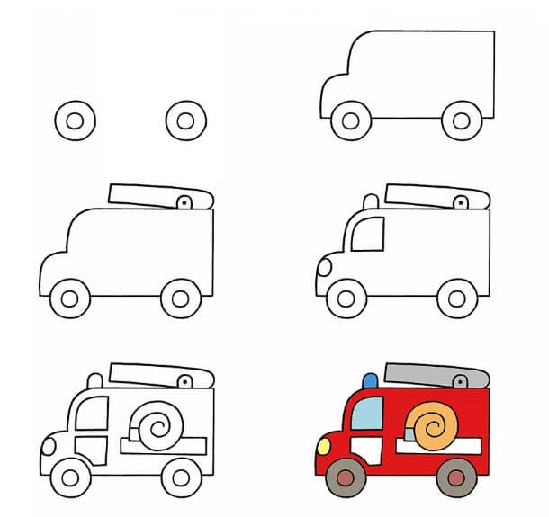 Fire truck idea (11) Drawing Ideas