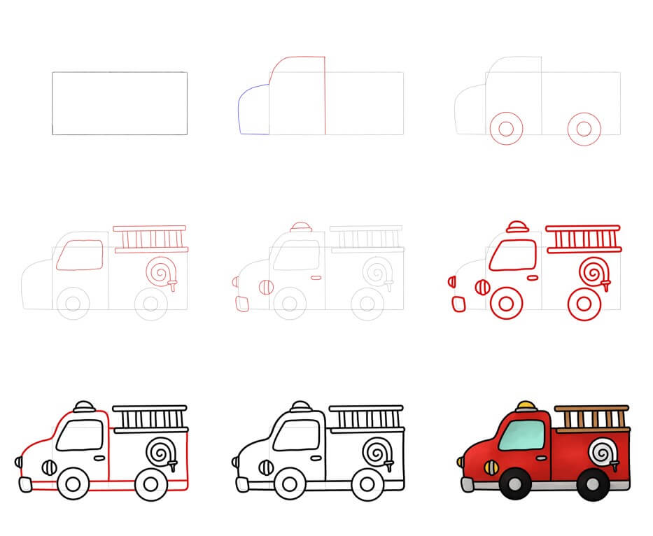 Fire truck idea (17) Drawing Ideas