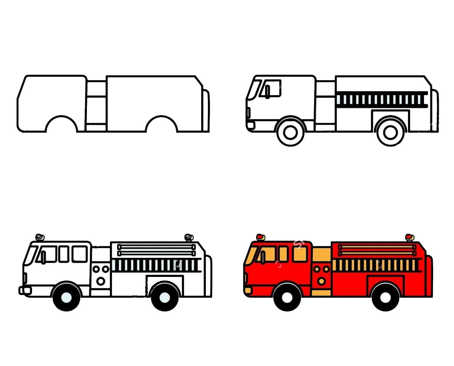 How to draw Fire truck idea (18)