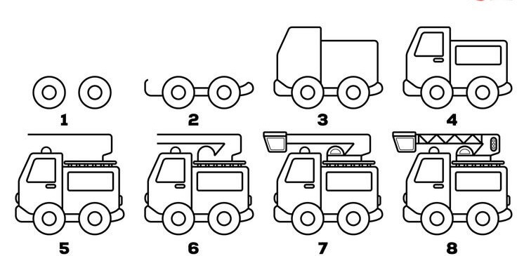 How to draw Fire truck idea (7)