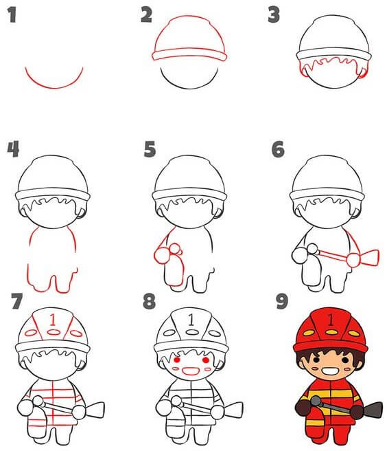 Firefighter (3) Drawing Ideas