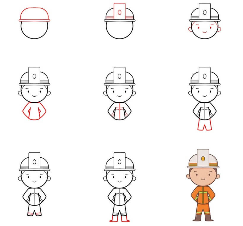 How to draw Firefighter (6)