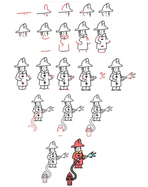 Firefighter (9) Drawing Ideas