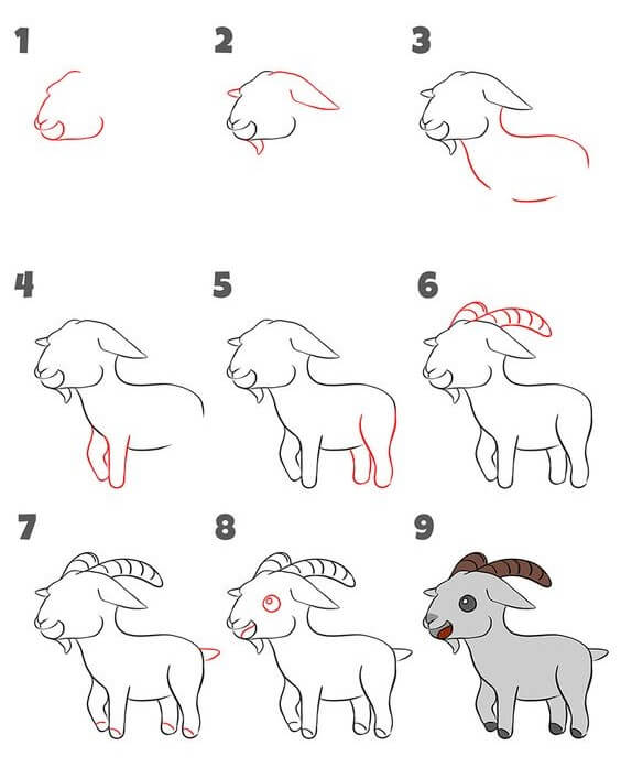 How to draw Goat idea (18)