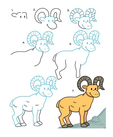 How to draw Goat idea (28)