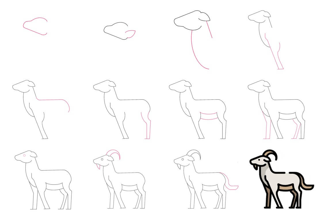 How to draw Goat idea (29)