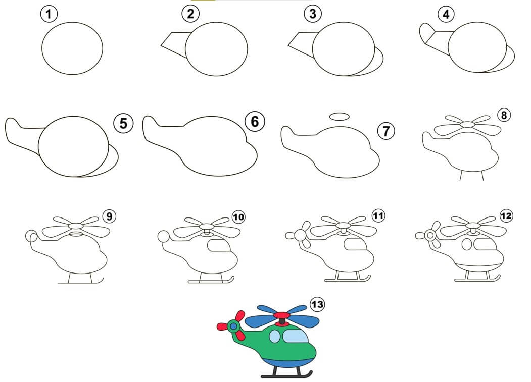 How to draw Helicopter idea (25)