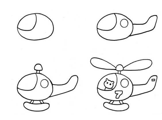 Helicopter simple Drawing Ideas