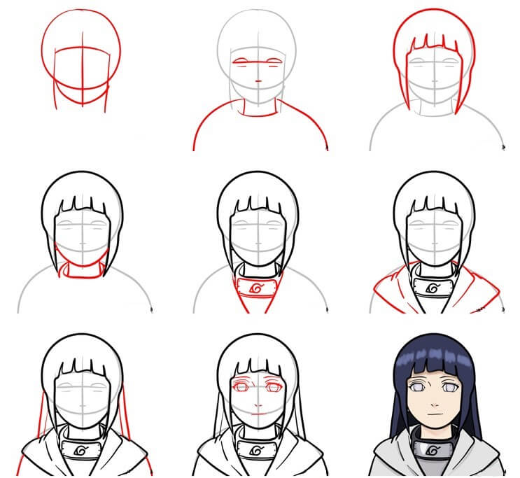 How to draw Hinata (1)