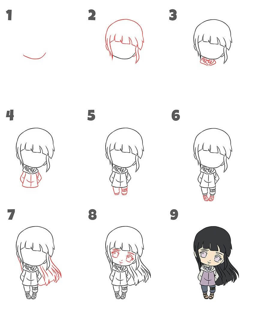 How to draw Hinata