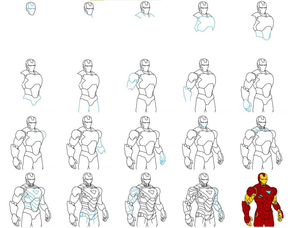 How to draw Iron man idea (10)