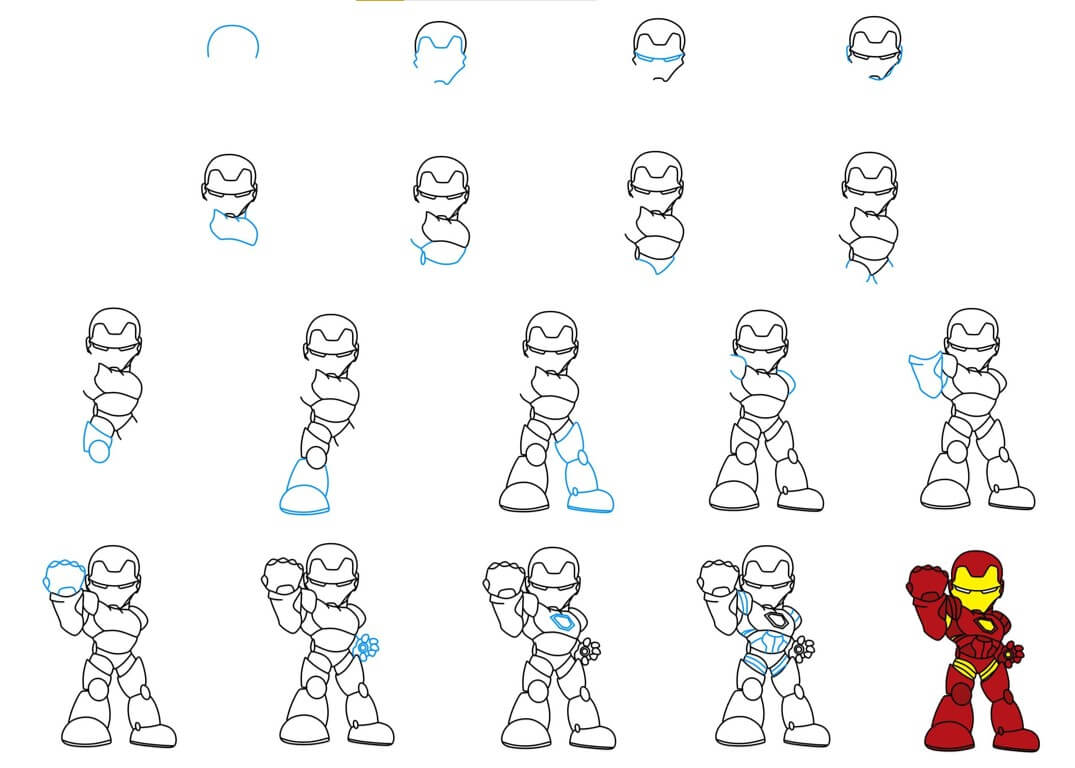 How to draw Iron man idea (11)