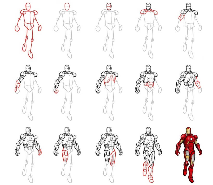 How to draw Iron man idea (14)