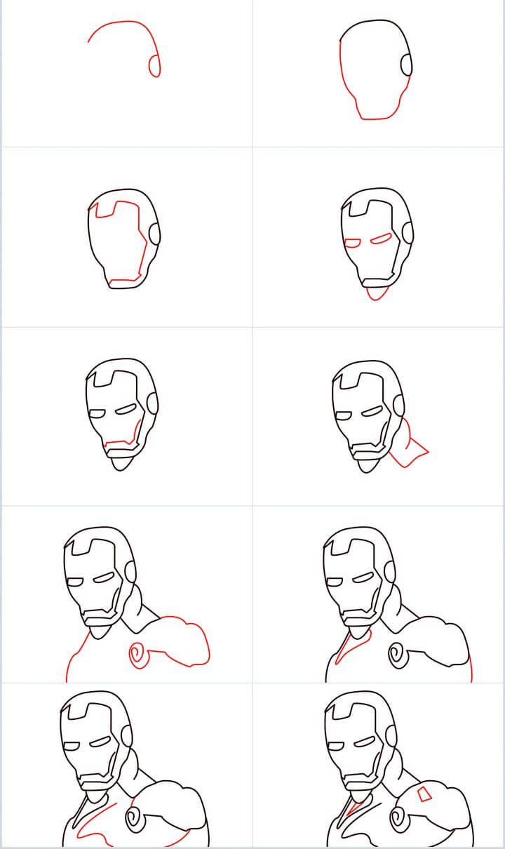 How to draw Iron man idea (4)