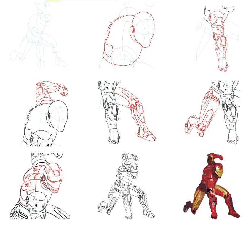 How to draw Iron man idea (5)