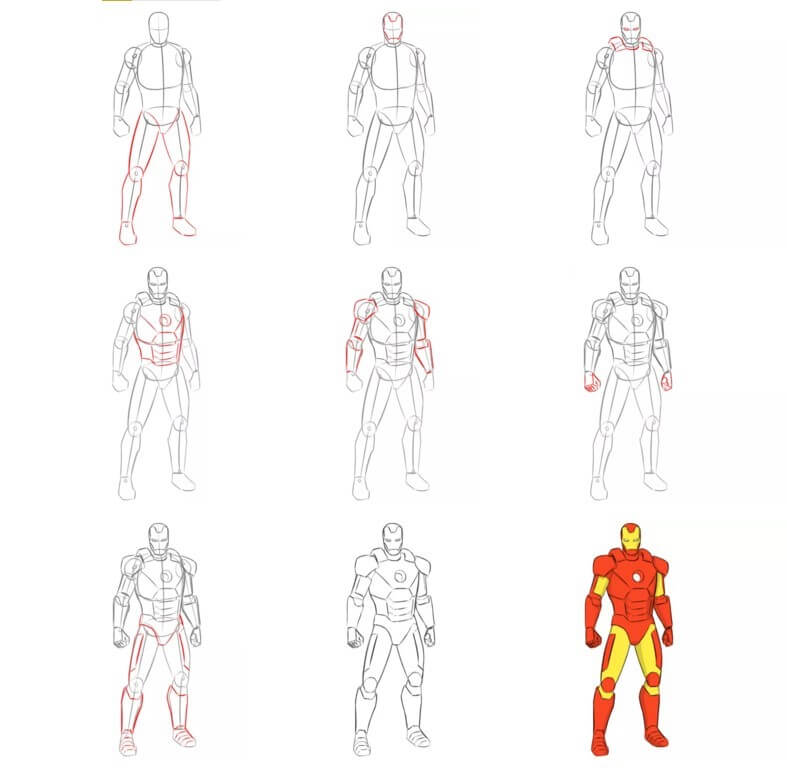 How to draw Iron man idea (6)