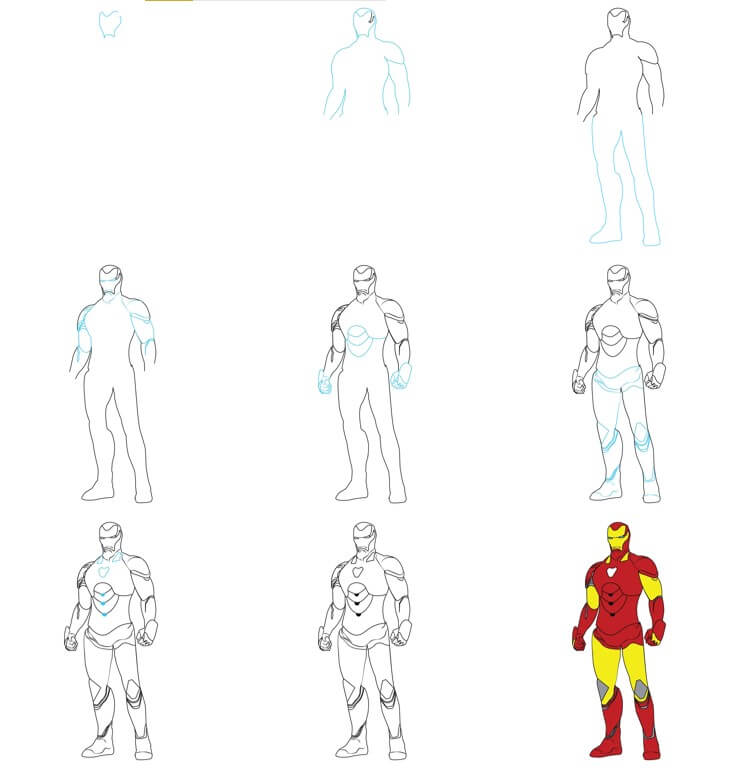 How to draw Iron man idea (9)