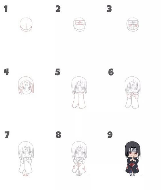 How to draw Itachi (2)