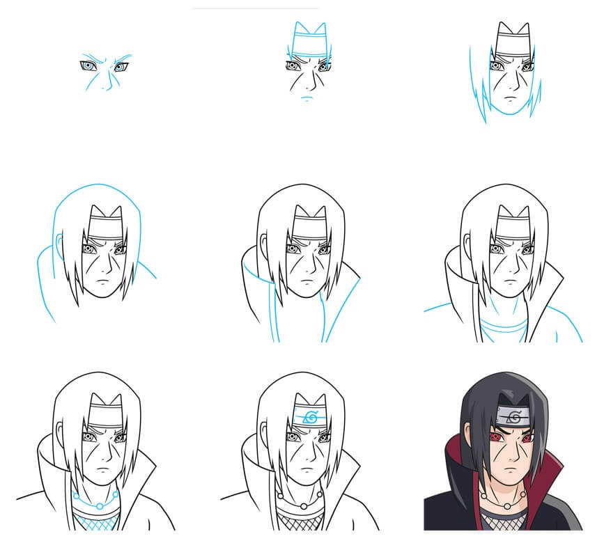 How to draw Itachi