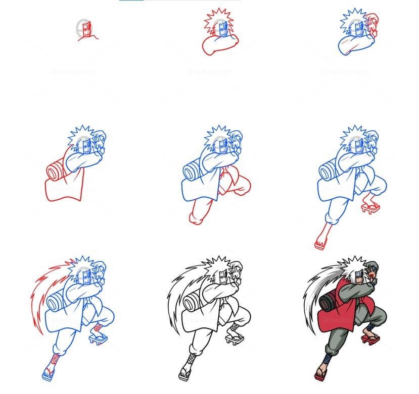 How to draw Jiraiya (2)