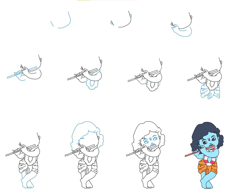 How to draw Krishna idea (5)