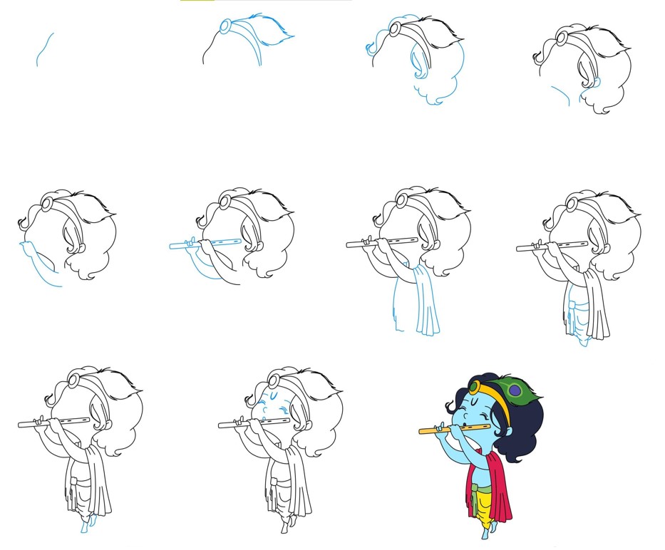 How to draw Krishna idea (6)