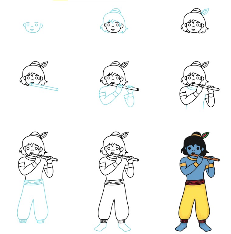 How to draw Krishna idea (7)