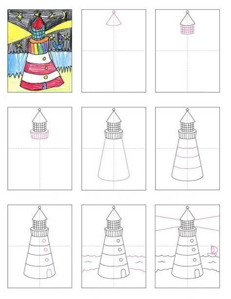 Lighthouse tower idea (13) Drawing Ideas