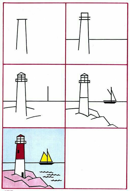 How to draw Lighthouse tower idea (14)