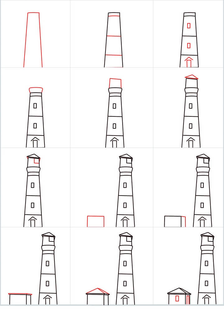 How to draw Lighthouse tower idea (19)