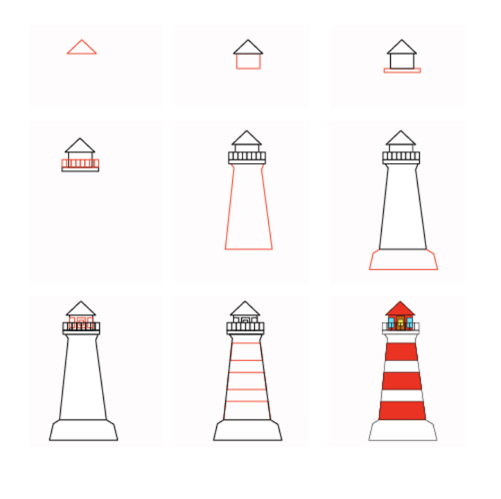 How to draw Lighthouse tower idea (2)