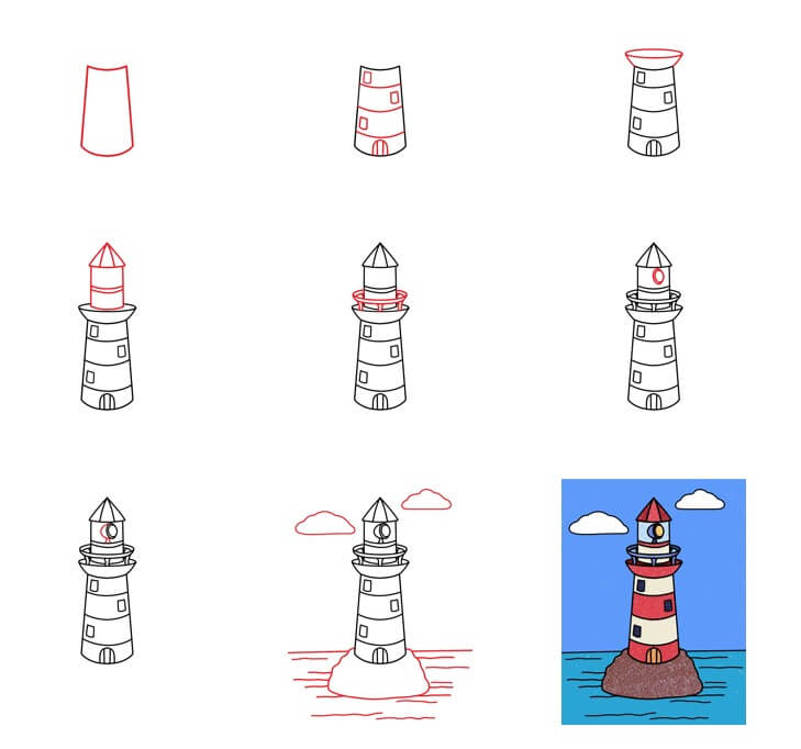 Lighthouse tower idea (21) Drawing Ideas