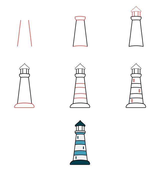 Lighthouse tower idea (22) Drawing Ideas