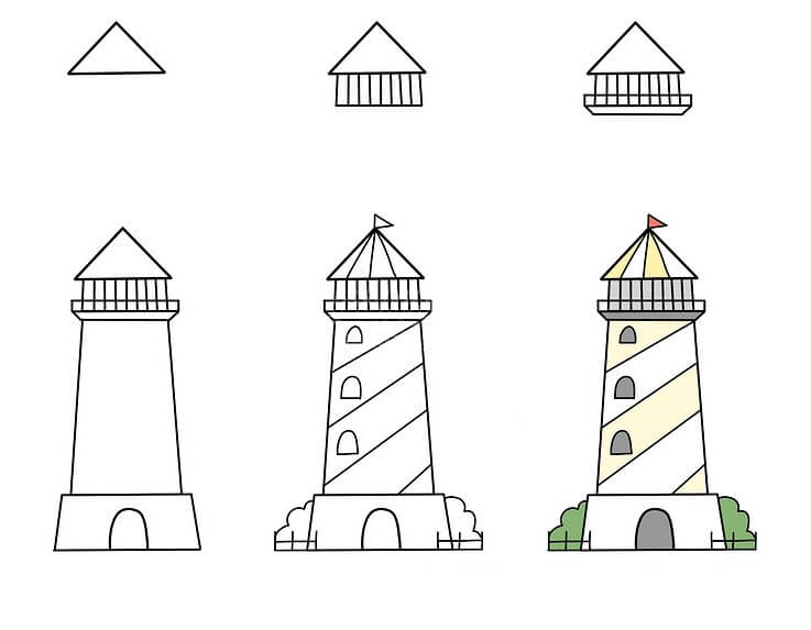 Lighthouse tower idea (8) Drawing Ideas