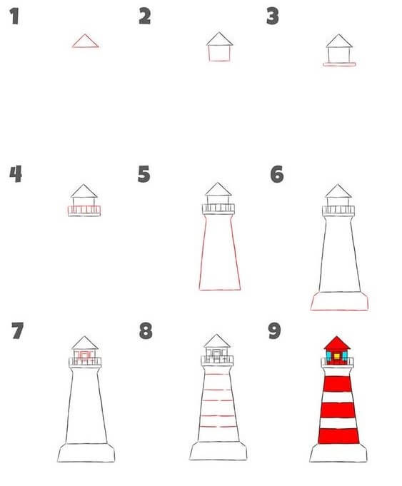 Lighthouse tower idea (9) Drawing Ideas