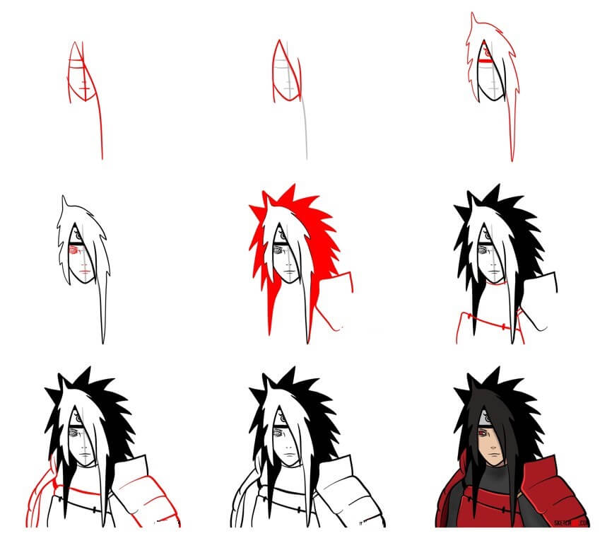 How to draw Madara