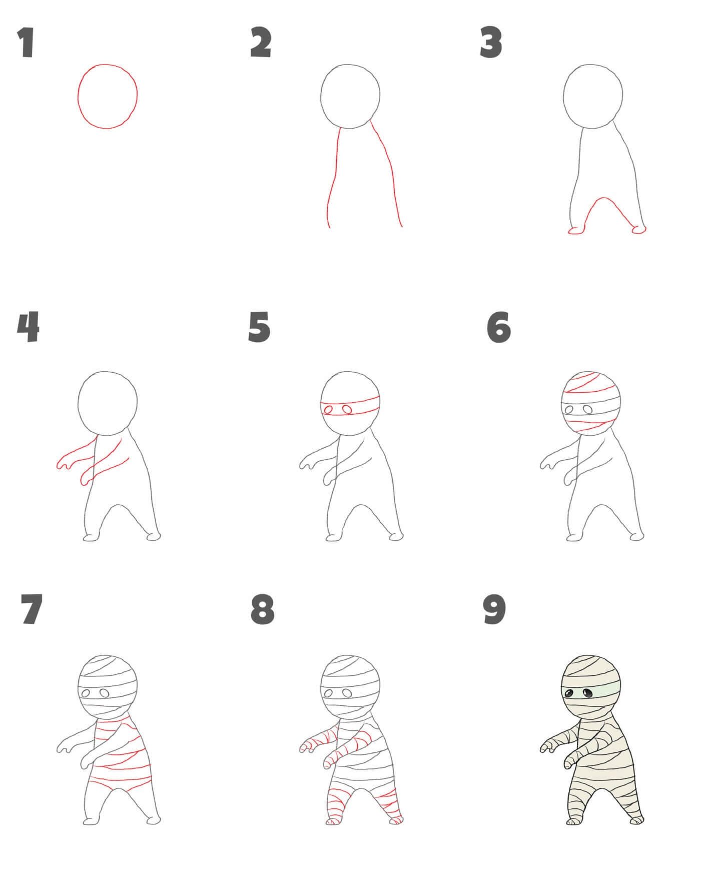 How to draw Munmy idea (4)